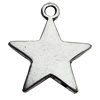 Pendant Zinc Alloy Jewelry Findings Lead-free, Star, 23x27mm Hole:3mm, Sold by Bag