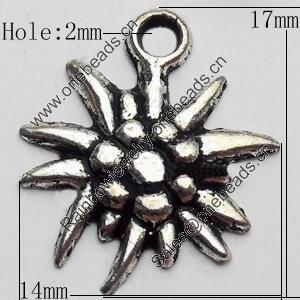 Pendant Zinc Alloy Jewelry Findings Lead-free, 14x17mm Hole:2mm, Sold by Bag