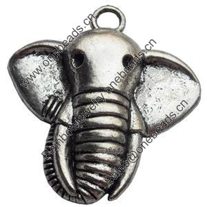 Pendant Zinc Alloy Jewelry Findings Lead-free, Animal Head, 41x42mm Hole:5mm, Sold by Bag