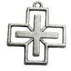 Pendant Zinc Alloy Jewelry Findings Lead-free, Cross, 26x30mm Hole:2mm, Sold by Bag