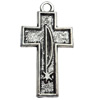 Pendant Zinc Alloy Jewelry Findings Lead-free, Cross, 22x45mm Hole:3mm, Sold by Bag