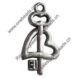 Pendant Zinc Alloy Jewelry Findings Lead-free, 12x22mm Hole:2mm, Sold by Bag