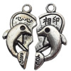 Pendant Zinc Alloy Jewelry Findings Lead-free, 12x25,10x25mm Hole:2mm, Sold by Bag