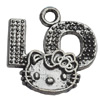 Pendant Zinc Alloy Jewelry Findings Lead-free, 19x20mm Hole:2mm, Sold by Bag