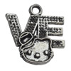 Pendant Zinc Alloy Jewelry Findings Lead-free, 20x21mm Hole:2mm, Sold by Bag