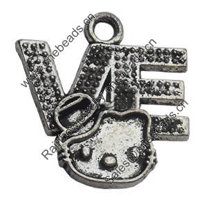 Pendant Zinc Alloy Jewelry Findings Lead-free, 20x21mm Hole:2mm, Sold by Bag