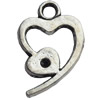 Pendant Zinc Alloy Jewelry Findings Lead-free, Heart, 14x22mm Hole:3mm, Sold by Bag