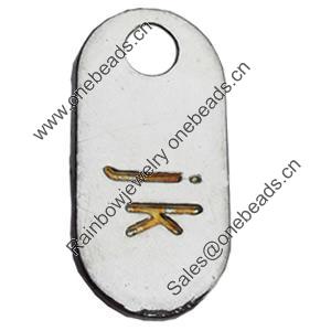 Pendant Zinc Alloy Jewelry Findings Lead-free, 13x26mm Hole:4mm, Sold by Bag