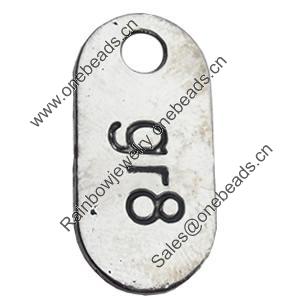 Pendant Zinc Alloy Jewelry Findings Lead-free, 13x26mm Hole:4mm, Sold by Bag