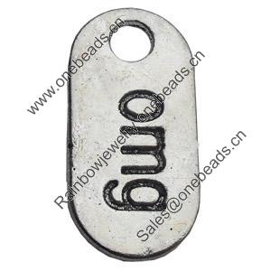 Pendant Zinc Alloy Jewelry Findings Lead-free, 13x26mm Hole:4mm, Sold by Bag