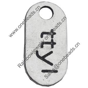 Pendant Zinc Alloy Jewelry Findings Lead-free, 13x26mm Hole:4mm, Sold by Bag