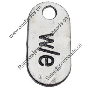 Pendant Zinc Alloy Jewelry Findings Lead-free, 13x26mm Hole:4mm, Sold by Bag