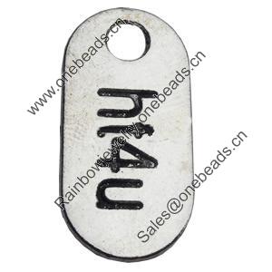 Pendant Zinc Alloy Jewelry Findings Lead-free, 13x26mm Hole:4mm, Sold by Bag