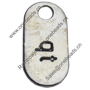 Pendant Zinc Alloy Jewelry Findings Lead-free, 13x26mm Hole:4mm, Sold by Bag