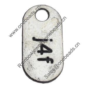 Pendant Zinc Alloy Jewelry Findings Lead-free, 13x26mm Hole:4mm, Sold by Bag