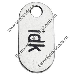 Pendant Zinc Alloy Jewelry Findings Lead-free, 13x26mm Hole:4mm, Sold by Bag