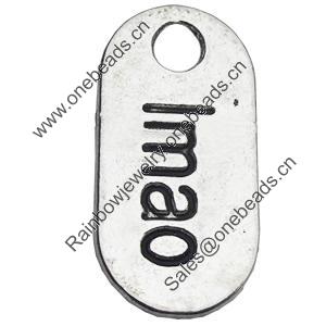 Pendant Zinc Alloy Jewelry Findings Lead-free, 13x26mm Hole:4mm, Sold by Bag