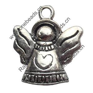 Pendant Zinc Alloy Jewelry Findings Lead-free, 17x21mm Hole:2mm, Sold by Bag