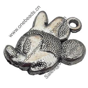 Pendant Zinc Alloy Jewelry Findings Lead-free, Animal Head, 20x18mm Hole:2mm, Sold by Bag