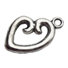 Pendant Zinc Alloy Jewelry Findings Lead-free, Heart, 12x20mm Hole:2mm, Sold by Bag