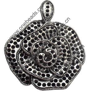 Pendant Zinc Alloy Jewelry Findings Lead-free, 37x45mm Hole:5mm, Sold by Bag