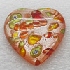 lampwork Cabochons, Heart 23x23x7mm, Sold by PC