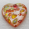 lampwork Cabochons, Heart 40x40x9mm, Sold by PC