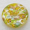 Silver Foil lampwork Pendant, Flat Round 25x25x7mm, Sold by PC