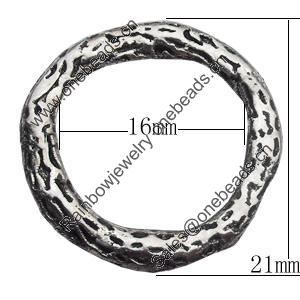 Donut Zinc Alloy Jewelry Findings Lead-free, O:21mm I:16mm, Sold by Bag