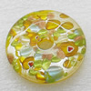 Silver Foil lampwork Pendant, Flat Round 40x40x9mm, Sold by PC