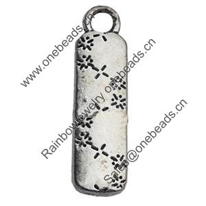 Pendant Zinc Alloy Jewelry Findings Lead-free, 7x27mm Hole:3mm, Sold by Bag