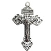 Pendant Zinc Alloy Jewelry Findings Lead-free, Cross, 34x55mm Hole:2mm, Sold by Bag