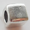 European Style Beads Zinc Alloy Jewelry Findings Lead-free, Cube 6.5mm Hole:3.5mm, Sold by Bag
