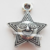 Pendant Zinc Alloy Jewelry Findings Lead-free, Star 13x16mm, Sold by Bag