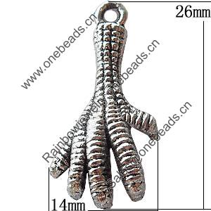 Pendant Zinc Alloy Jewelry Findings Lead-free, 14x26mm, Sold by Bag
