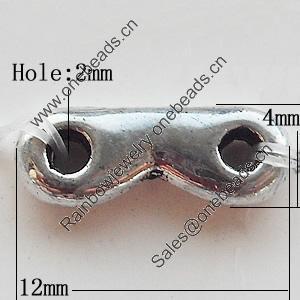 Connectors Zinc Alloy Jewelry Findings Lead-free, 12x4mm Hole:2mm, Sold by Bag