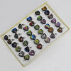 Dichroic Lampwork Glass Rings, Heart 20mm, Sold by Box