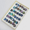 Dichroic Lampwork Glass Rings, Heart 20mm, Sold by Box