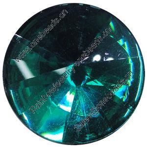 Resin Zircon, No-Hole Jewelry findings, Round, 7mm, Sold by Bag