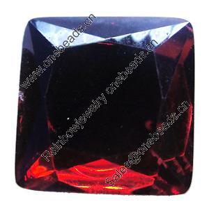 Resin Zircon, No-Hole Jewelry findings, Faceted Square, 6mm, Sold by Bag