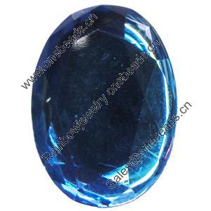 Resin Zircon, No-Hole Jewelry findings, Faceted Oval, 10x14mm, Sold by Bag
