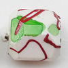 Spray-Painted Acrylic Beads, Faceted Square 14mm, Sold by Bag 