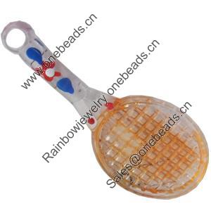 Acrylic Pendants, Mix Colour, Racket, 31x23mm Hole:2mm, Sold by PC