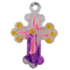 Acrylic Pendants, Mix Colour, Cross, 27x38mm Hole:2mm, Sold by PC