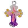 Acrylic Pendants, Mix Colour, Cross, 27x38mm Hole:2mm, Sold by PC