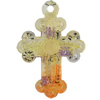 Acrylic Pendants, Mix Colour, Cross, 27x38mm Hole:2mm, Sold by PC