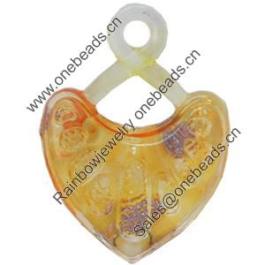Acrylic Pendants, Mix Colour, 24x35mm Hole:2mm, Sold by PC