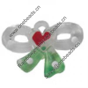 Acrylic Pendants, Mix Colour, Bowknot, 34x25mm Hole:2mm, Sold by PC