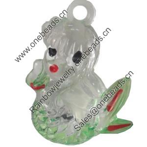 Acrylic Pendants, Mix Colour, 25x34mm Hole:2mm, Sold by PC