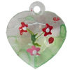 Acrylic Pendants, Mix Colour, Heart, 27x29mm Hole:2mm, Sold by PC